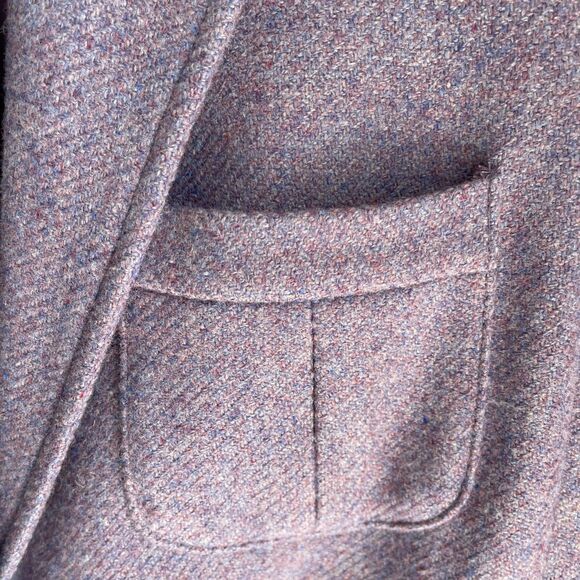 Chaps Wool-Blend Women Blazer Mottled Purple  Blue Tweed Front Pockets NEW 4 - Picture 4 of 12